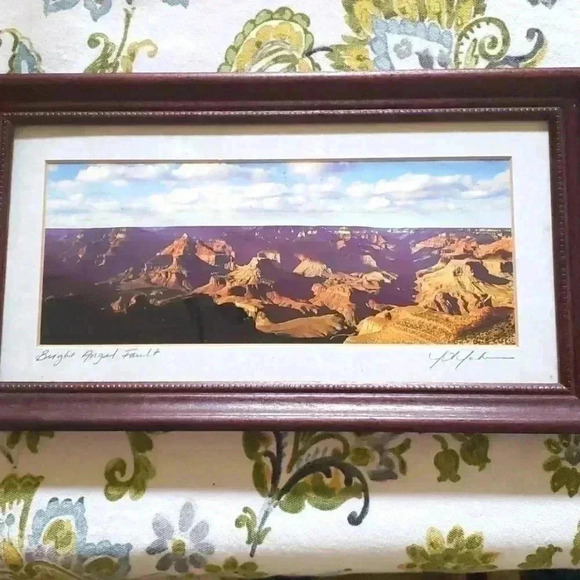 Photo signed matted framed J Johnson Grand Canyon Bright Angel Fault - Picture 1 of 10